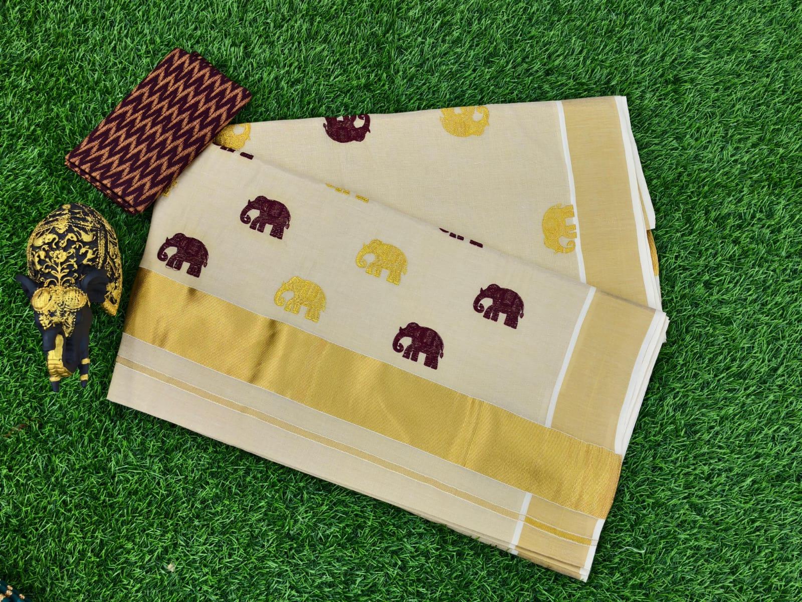Tissue Saree with beautiful peacock embroidery